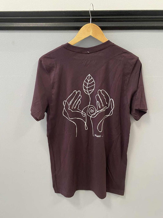 Short sleeve T-shirt in black hollyhock