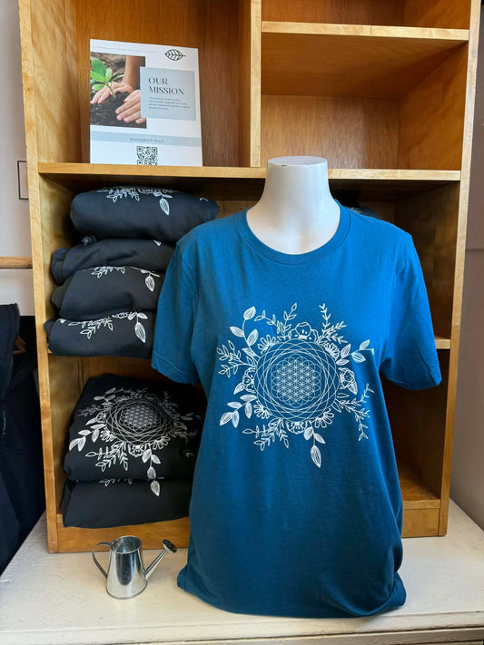 Eco dye T-shirt in belize blue