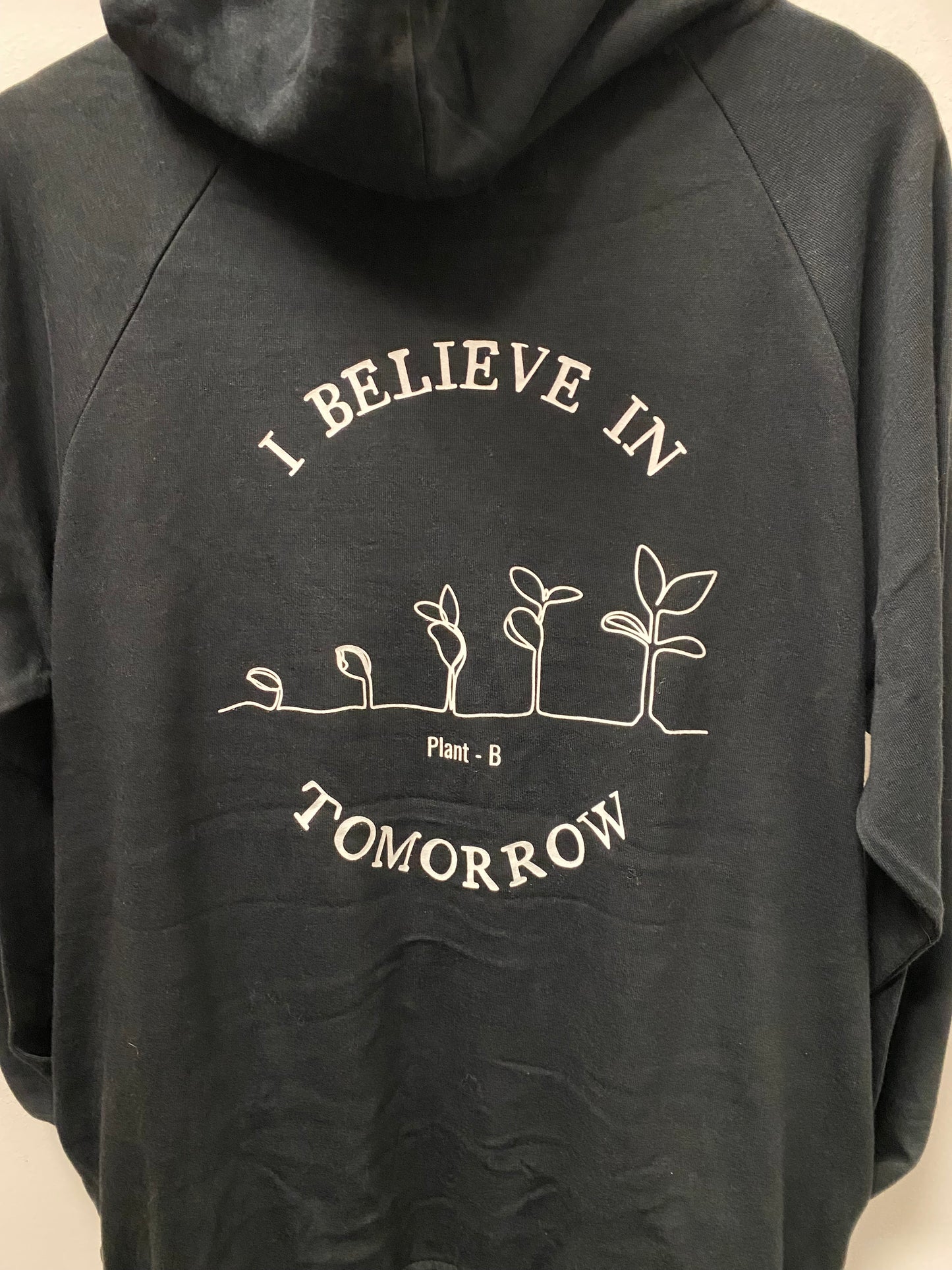 Bamboo Zipper Hoodie - Black with Sprouts Print