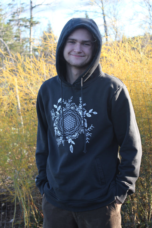NEW 100% organic cotton hoodie with 3 panel hood