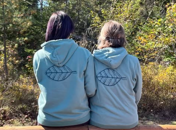 Organic Cotton Hoodie with Leaf Print